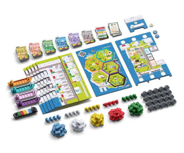 container components on a white table